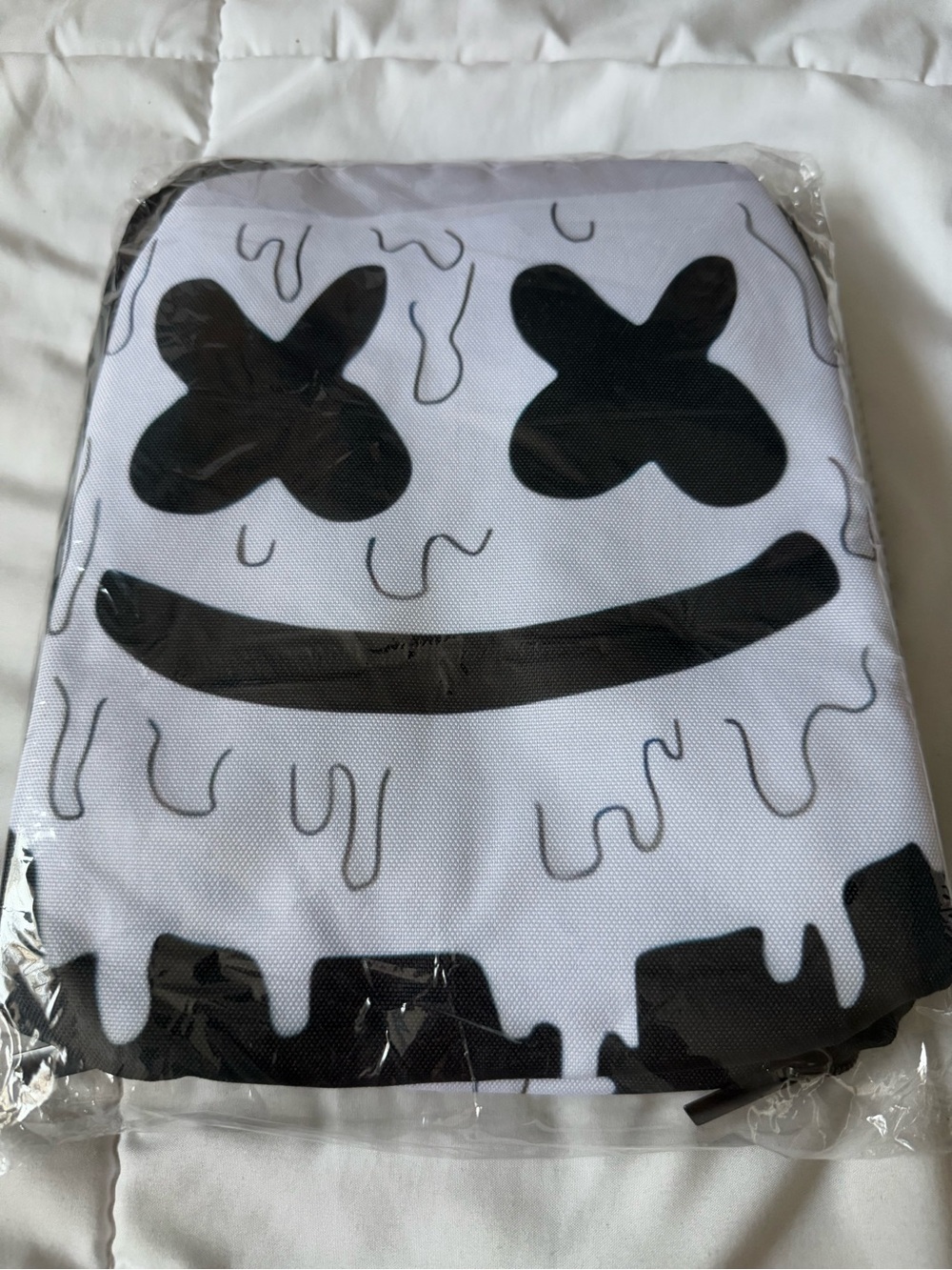 Kids White & Black Marshmallow Face Costume Lunch Pouch